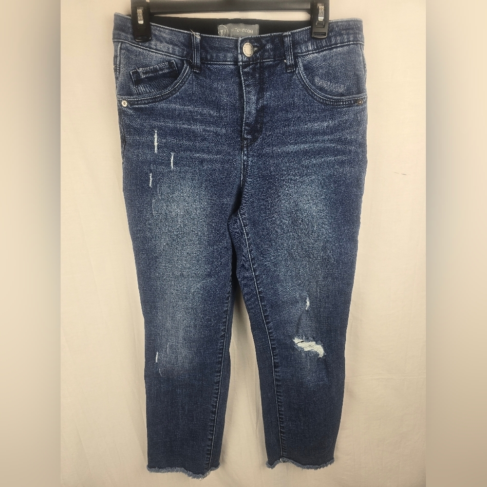 Wit & Wisdom Women's Ab Solution Raw Hem Medium Blue Skinny Jeans Sz 6